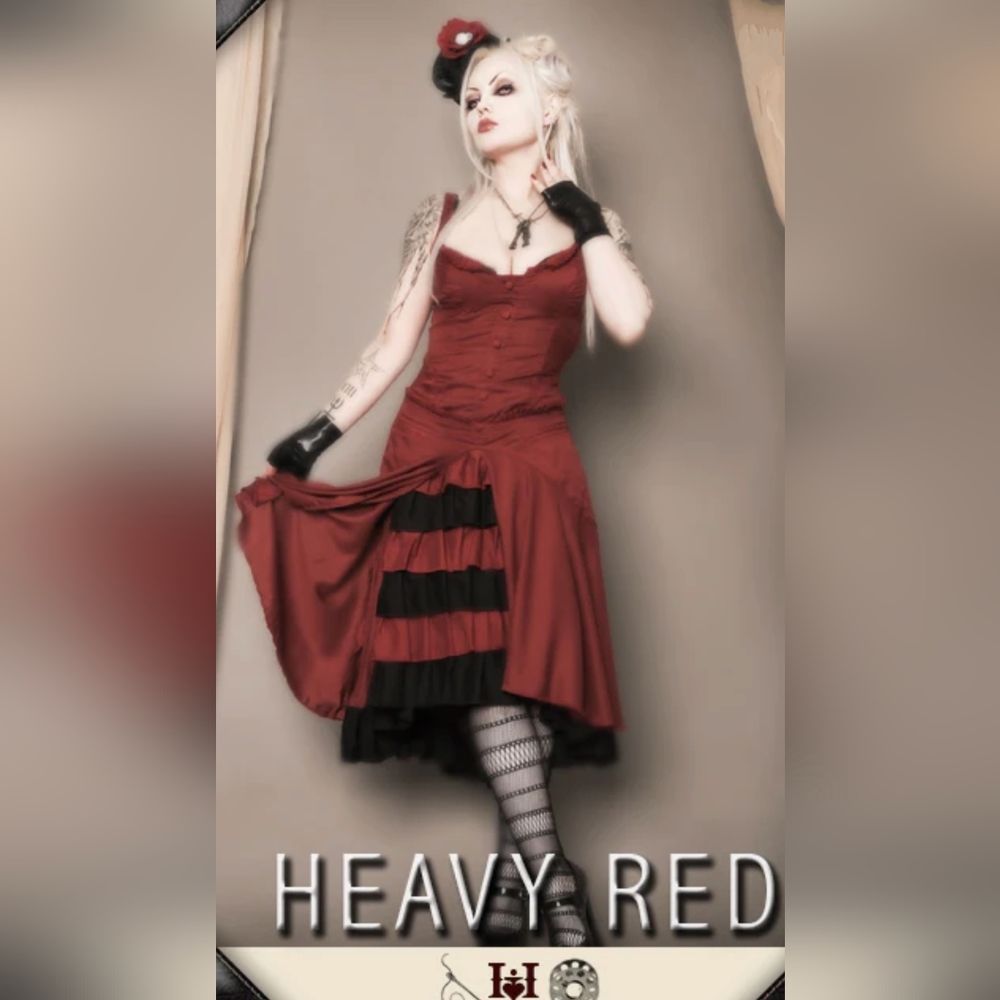 NWT Heavy Red Crimson tea party dress 2XL Halloween Costume